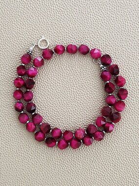 PINK TIGERS EYE NECKLACE--16"